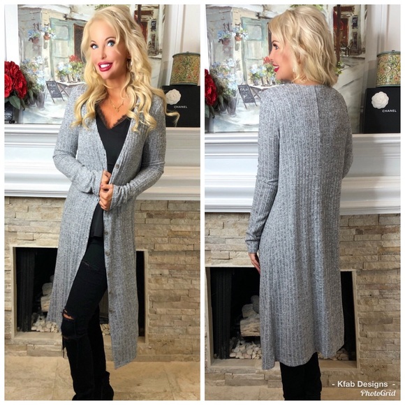 ❤️LAST 1! Longline Ribbed Button Down Slim Fit Cardigan! - Picture 6 of 6